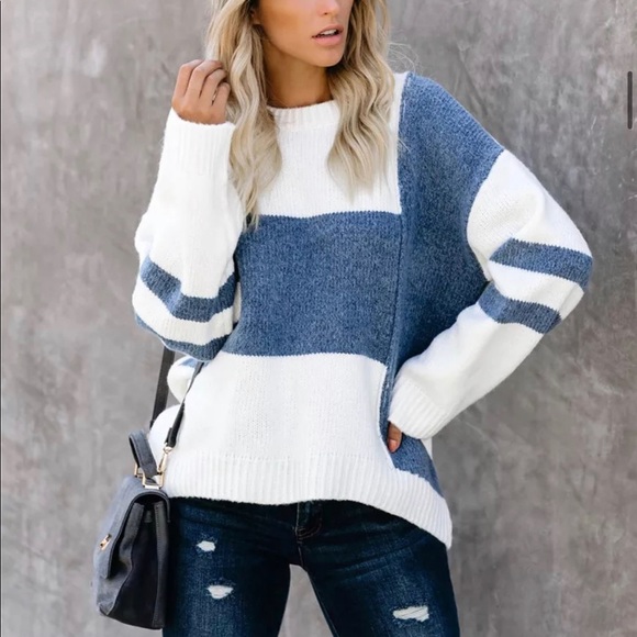 Gracey’s Sweaters - GRACEY’S // Color Block Oversized Pullover Sweater